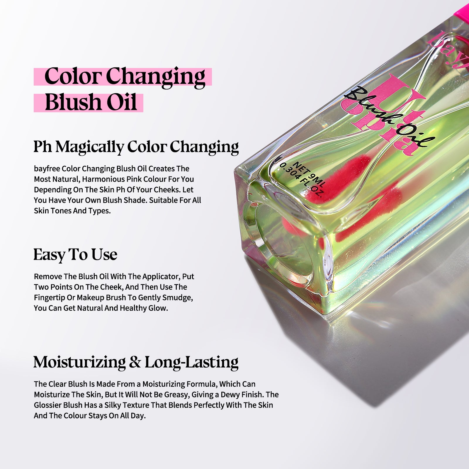 Color Changing Blush Oil for Lip and Cheek Ph Reacting Blush Oil