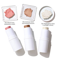 3 PCS Makeup Stick Kit: Highligher, Blush & Contour Set